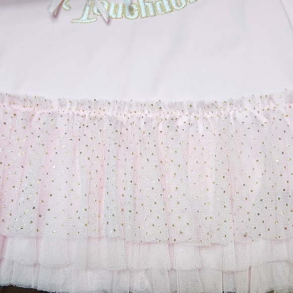 Bonnie Jean, Football, Tutus and Touchdowns outfit, 4T, Pink, Gold, Striped - Picture 12 of 12